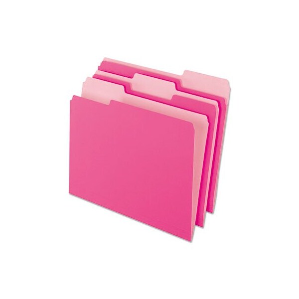 Tops Business Forms Pendaflex, INTERIOR FILE FOLDERS, 1/3-CUT TABS, LETTER SIZE, PINK, 100PK 421013PIN - main